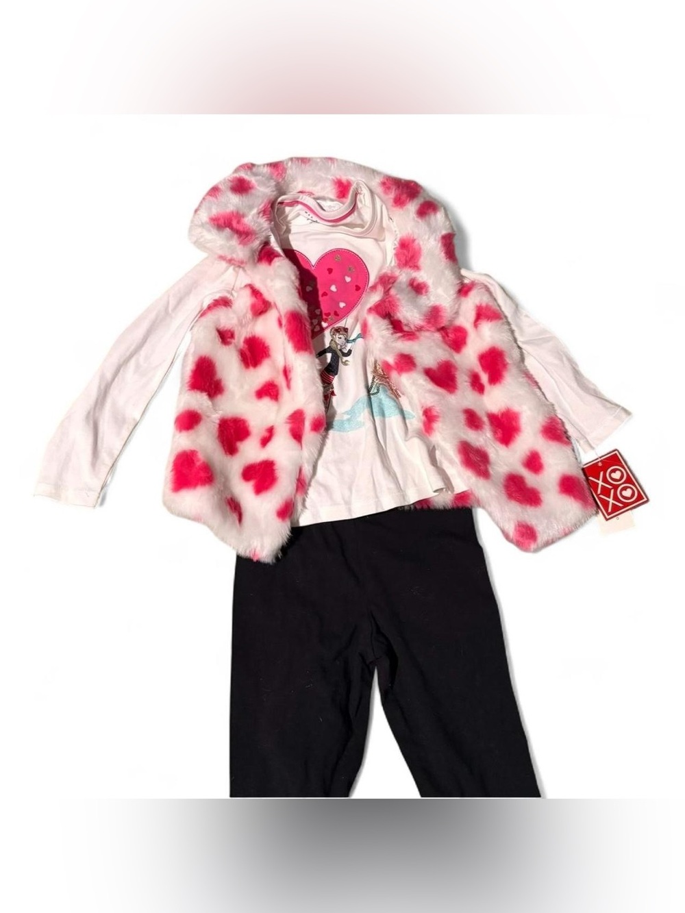 Max Studio Kids Heart Vest, Top, and Pants Set, NWT, Size 5/6